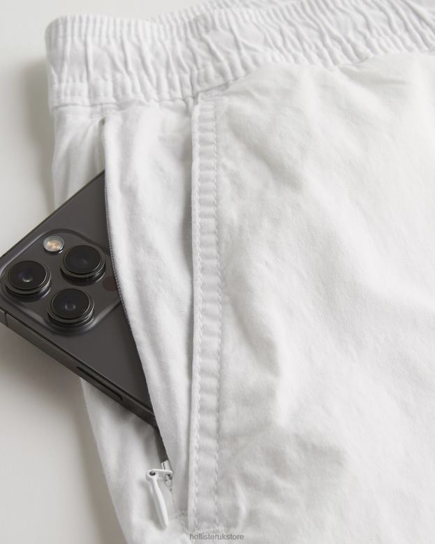 Bottoms Hollister Men Poplin Jogger Shorts 7\\ 488201179 White